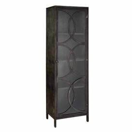 VITRINA STELVIO - METAL / STICLA - NEGRU - 55.5(L) x 185(h) x 40(l)