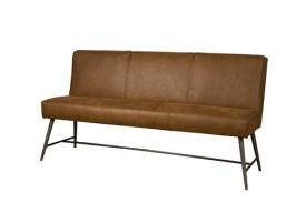 BANCA BELMONTE 155 CHEROKEE - METAL / MATERIAL - NEGRU / CONIAC - 62(L) X 86(H) X 155(L) - Img 1