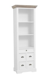BIBLIOTECA FLEUR - LEMN DE PIN [FSC] - ALB - 66(L) x 191(h) x 40(l) - Img 1