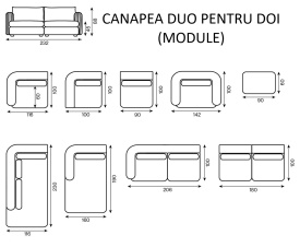 CANAPEA DUO PENTRU DOI - 232(L) x 88(h) x 100(l) - Img 7