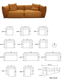 CANAPEA MODULARA COPENHAGA - (#0A1 + 0A1#) - 282(L) x 95(h) x119(l) cm - Img 2