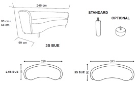 CANAPEA MODULARA DOLPHIN - 220(L) x 68(h) x93(l) cm - Img 3