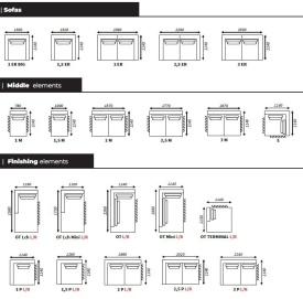 COLTAR MODULAR TORRINO - (3P LEFT + OT RIGHT) - 338(L) x 94(h) x 226(l) (cm) - Img 8