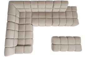 COLTAR NAPOLI "L" CU POUF - (1,5SDA + CE + 1.5S + 1,5O + BP) - 320(L) x 80(h) x224(l) cm - Img 7