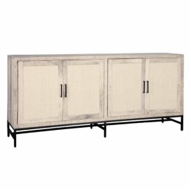 COMODA CARINI - LEMN / METAL - ALB / NEGRU - 200(L) x 90(h) x 45(l)