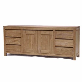 COMODA CORONA - LEMN DE TEC [FSC] SLEFUIT FIN - NATURAL - 180(L) x 75(h) x 45(l)