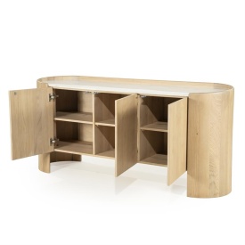 COMODA DON - LEMN DE STEJAR SI MARMURA - MARO - 165(L) x 45(l) x 75(h) cm - Img 7