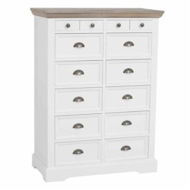 COMODA FLEUR - LEMN DE PIN [FSC] - ALB / MARO - 88(L) x 120(h) x 43(l)