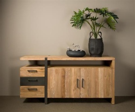 COMODA LUCCA - LEMN DE TEC RECICLAT / METAL - NATURAL - 185(L) x 90(h) x 50(l) - Img 2