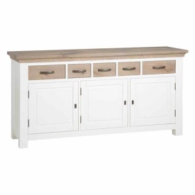 COMODA PARMA - FURNIR DE STEJAR [FSC] / METAL - ALB / MARO - 180(L) x 90(h) x 50(l)