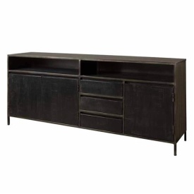 COMODA PATERNO - LEMN DE MANGO [FSC] / METAL - NEGRU - 200(L) x 85(h) x 40(l)