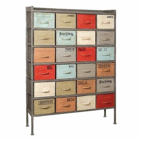 COMODA RENEW - LEMN / METAL - MULTICOLOR - 110(L) x 150(h) x 29(l)