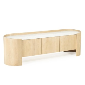COMODA TV DON - LEMN DE STEJAR SI MARMURA - MARO - 165(L) x 45(l) x 50(h) cm - Img 5