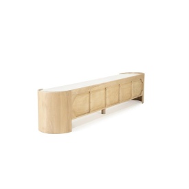 COMODA TV DON - LEMN DE STEJAR SI MARMURA - MARO - 240(L) x 45(l) x 50(h) cm - Img 4
