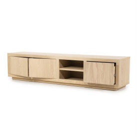 COMODA TV HELSINKI CM - LEMN SI FURNIR DE STEJAR - NATURAL - 200(L) x 42(l) x 45(h) cm - Img 4