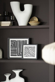 DECORATIUNE PENTRU PERETE TRIQ ( SET DE 2 ) - LEMN - ALB/NEGRU - 35(L) x 5(h) x 35(l) - Img 4