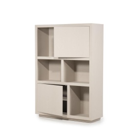 DULAP HELSINKI - LEMN SI FURNIR DE STEJAR - TAUPE - 120(L) x 42(l) x 170(h) cm - Img 4