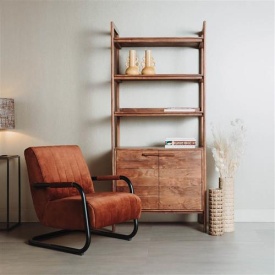 FOTOLIU RIVA ADORE - METAL / MATERIAL - NEGRU / TERACOTA - 86(L) X 83(H) X 65(L) - Img 2