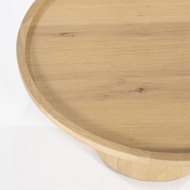 MASA DE CAFEA LEIA - MDF / STEJAR FIN - NATURAL - Ø80 x 32(h) - Img 2