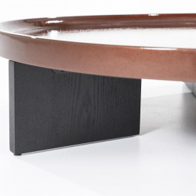MASA DE CAFEA MAYSON - MDF / STEJAR FIN - MARO / NEGRU - Ø120 x 25(h) - Img 3