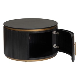 MASA DE CAFEA RIVELLO - LEMN DE MANGO / METAL - NEGRU / AURIU - 80(L) X 45(H) X 80(L) CM - Img 2