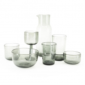 PAHAR BUBBLE MARE - STICLA - GRI TRANSPARENT - Ø 8.2 x 14(h) - Img 3