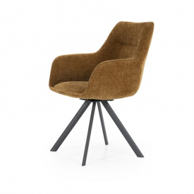 SCAUN BLISS - METAL / LEMN / TESATURA 100% POLIESTER - GALBEN MUSTAR - 59.5(L) x 88(h) x 66(l) - Img 2