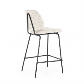 SCAUN DE BAR JON - TESATURA / METAL - ALB MURDAR - 45(L) x 95(h) x 52(l) - Img 8