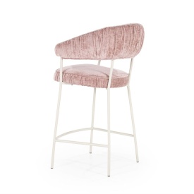 SCAUN DE BAR LIZZY FEMME - TESATURA SI METAL - ROZ - 55(L) x 53(l) x 96(h) cm - Img 4