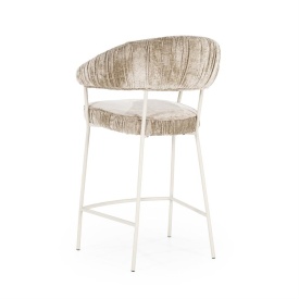 SCAUN DE BAR LIZZY FEMME - TESATURA SI METAL - TAUPE - 55(L) x 53(l) x 96(h) cm - Img 5