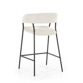 SCAUN DE BAR LUKA - POLIESTER / METAL - ALB MURDAR - 56(L) x 90(h) x 57.5(l) - Img 5
