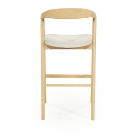 SCAUN DE BAR RAYVEN - LEMN DE FRASIN SI TESATURA - NATURAL - 55(L) x 62.5(l) x 104(h) cm - Img 6