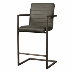 SCAUN DE BAR ROCCA - METAL / MATERIAL - NEGRU / ANTRACIT - 60(L) X 104(H) X 56(L)