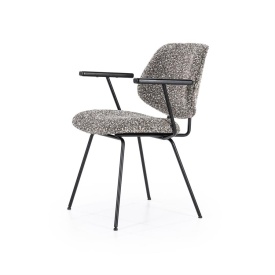 SCAUN JON CU COTIERA MAYWOOD - TESATURA SI METAL - TAUPE - 62(L) x 57.5(l) x 82(h) cm - Img 2