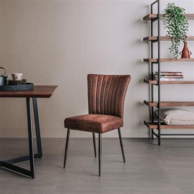 SCAUN NAVARRA - METAL / MATERIAL - NEGRU / MARO - 60(L) X 89(H) X 52(L) - Img 2