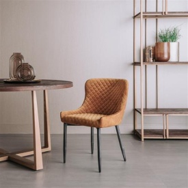 SCAUN OLEDO BLUVEL - METAL / MATERIAL - NEGRU / GALBEN - 60(L) X 80(H) X 52(L) - Img 2