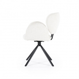 SCAUN PIVOTANT ROSALIN LUNA - METAL / LEMN / TESATURA 100% POLIESTER - ALB - 60.5(L) x 83.5(h) x 61(l) - Img 3