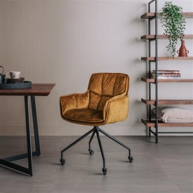 SCAUN PIVOTANT SARONNO - METAL / MATERIAL - NEGRU / GALBEN - 60(L) X 88(H) X 63(L) - Img 2