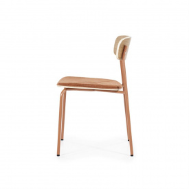 SCAUN SCHOOL - TESATURA / METAL / PLACAJ SI FURNIR DIN LEMN DE FRASIN [FSC] - TERACOTA - 47(L) x 77(h) x 49.5(l) - Img 3