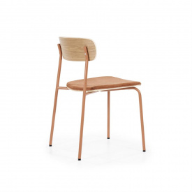 SCAUN SCHOOL - TESATURA / METAL / PLACAJ SI FURNIR DIN LEMN DE FRASIN [FSC] - TERACOTA - 47(L) x 77(h) x 49.5(l) - Img 8