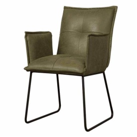 SCAUN SEDA CHEROKEE - METAL / MATERIAL - NEGRU / VERDE - 58(L) X 90(H) X 57(L) - Img 1