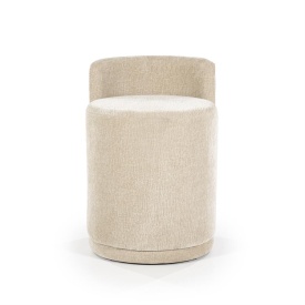 TABURET BRAND - ȚESĂTURĂ, LEMN ȘI FIER - TAUPE - 43(L) x 48(l) x 63(h) - Img 3