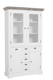VITRINA FLEUR - LEMN DE PIN [FSC] - ALB - 115(L) x 195(h) x 40(l)
