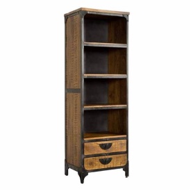 BIBLIOTECA BASTO - LEMN DE MANGO [FSC] - NATURAL / NEGRU - 60(L) x 190(h) x 40(l) - Img 1