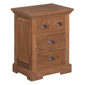 COMODA BOLOGNA - LEMN DE TEC RECICLAT - NATURAL - 56(L) x 73(h) x 43(l) - Img 1