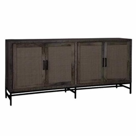 COMODA CARINI - LEMN / METAL - NEGRU - 200(L) x 90(h) x 45(l)
