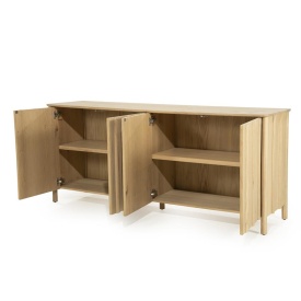 COMODA JAKE - LEMN SI FURNIR DE STEJAR - NATURAL - 183(L) x 47(l) x 80(h) cm - Img 7