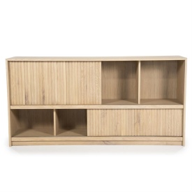COMODA MILO - LEMN SI FURNIR DE STEJAR - NATURAL - 180(L) x 42(l) x 90(h) cm - Img 1