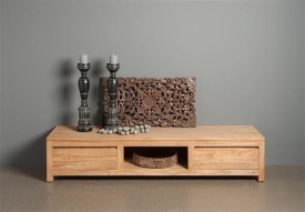 COMODA TV CORONA - LEMN DE TEC [FSC] - MARO NATURAL - 180(L) X 37(H) X 50(L) CM - Img 2
