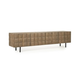 COMODA TV FELIX - LEMN DE MANGO SI FIER - MARO - 214(L) x 41.5(l) x 54(h) cm - Img 6